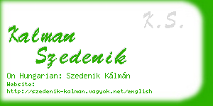 kalman szedenik business card